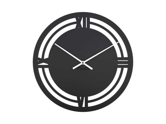 Minimalist Metal Wall Clock - Classic Roman Numeral Black Design Art - image 1