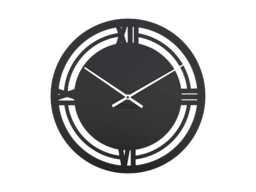 Minimalist Metal Wall Clock - Classic Roman Numeral Black Design Art - thumbnail 1