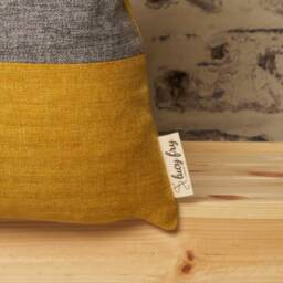 Gray & Mustard Geometric Cushion Cover Modern Color Block Pillow - thumbnail 2
