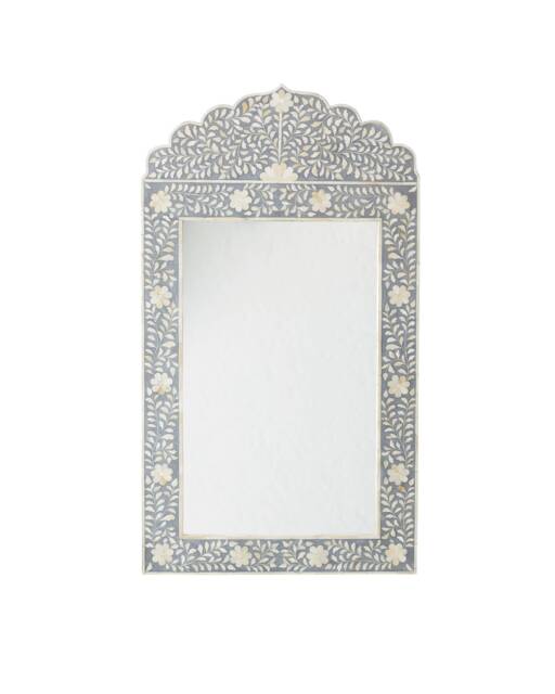 Mehrab Gray Bone Inlay Designer Mirror Frame With Free - image 1