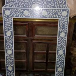 Mehrab Gray Bone Inlay Designer Mirror Frame With Free - thumbnail 3
