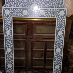 Mehrab Gray Bone Inlay Designer Mirror Frame With Free - thumbnail 2