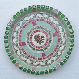 Mosaic Birdbath, Approx 28cm Diameter, Waterproof Materials, Ready For The Birds in Your Garden - - thumbnail 2