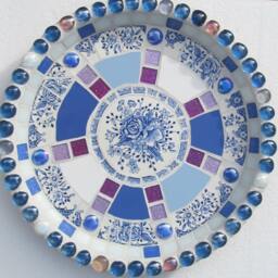 Mosaic Birdbath, Approx 28cm Diameter, Waterproof Materials, Ready For The Birds in Your Garden - - thumbnail 4