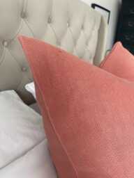 Terracotta Linen Pillow Cover, Salmon Pink Cushion, European Flax