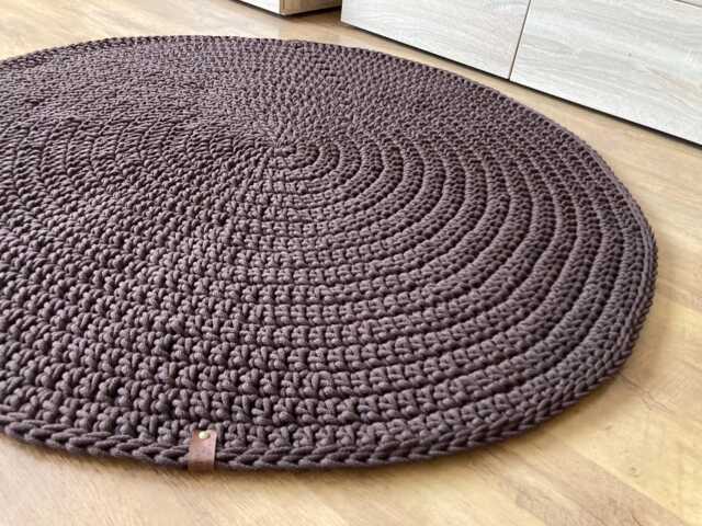 Handmade Crochet Cotton Round Rug Scandinavian Style - image 1