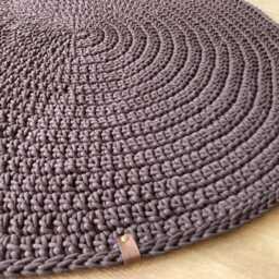 Handmade Crochet Cotton Round Rug Scandinavian Style - thumbnail 3