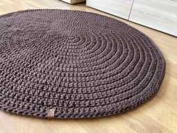 Handmade Crochet Cotton Round Rug Scandinavian Style - thumbnail 1