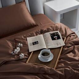 Chocolate Sateen Fitted Sheet 100% Cotton 300Tc - thumbnail 2