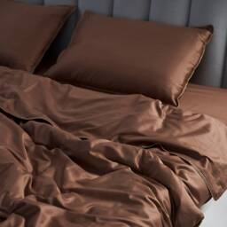 Chocolate Sateen Fitted Sheet 100% Cotton 300Tc - thumbnail 3