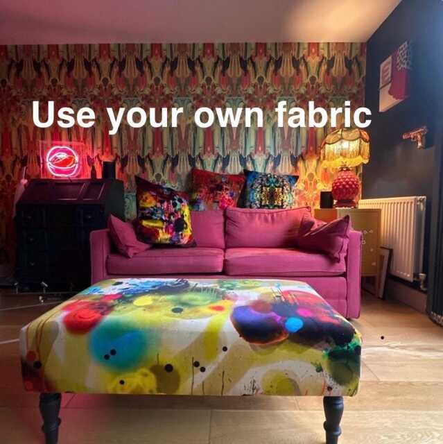 Own Fabric Handmade Coffee Table Footstool, UK Made - image 1