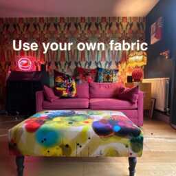 Own Fabric Handmade Coffee Table Footstool, UK Made