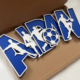 Football Name Sign - Letters Personalised Custom Decor Theme Wall Art Soccer - thumbnail 1