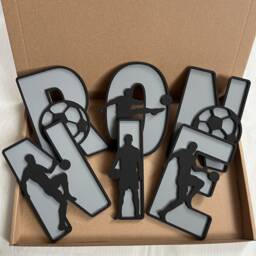Football Name Sign - Letters Personalised Custom Decor Theme Wall Art Soccer - thumbnail 3