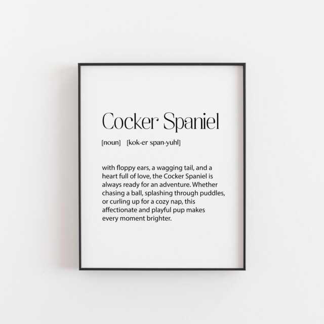 Cocker Spaniel Definition Print - Dog Lover Wall Art, Gift, Decor, Pet Cute Print, Room Gallery - image 1