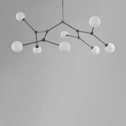 1950's Mid Century Style 8 Arm Brass With Glass Ball Sputnik Chandelier Light Branch Fixture Kingdomslightltd - thumbnail 3
