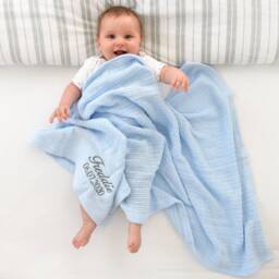 Personalised Blue Cellular Baby Blanket - thumbnail 3