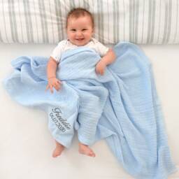 Personalised Blue Cellular Baby Blanket - thumbnail 2