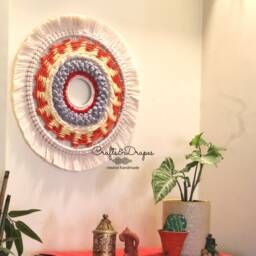 Macra Weave - Circular Weaving Round Woven Wall Art Modern Decor Fiber Circle Mandala - thumbnail 3