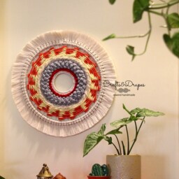 Macra Weave - Circular Weaving Round Woven Wall Art Modern Decor Fiber Circle Mandala - thumbnail 2