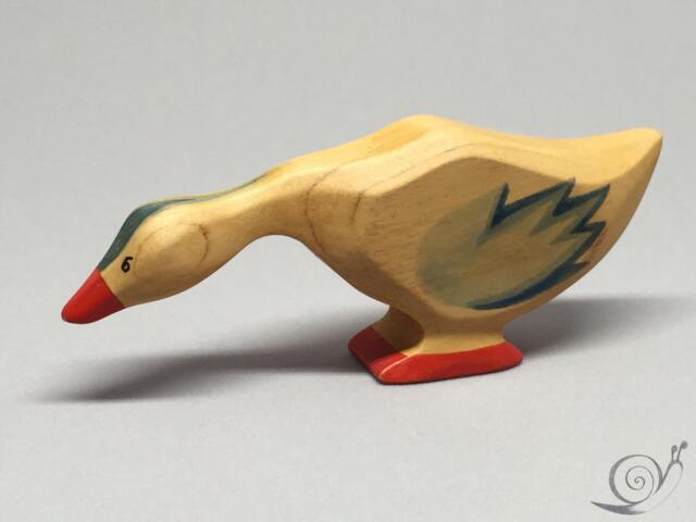 Toy Goose Wooden - Head Down With Blue Wings Size 11, 0 X 3, 5 2, 2 cm - B H S Approx. 22, 0 Gr - image 1