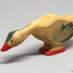 Toy Goose Wooden - Head Down With Blue Wings Size 11, 0 X 3, 5 2, 2 cm - B H S Approx. 22, 0 Gr - thumbnail 3