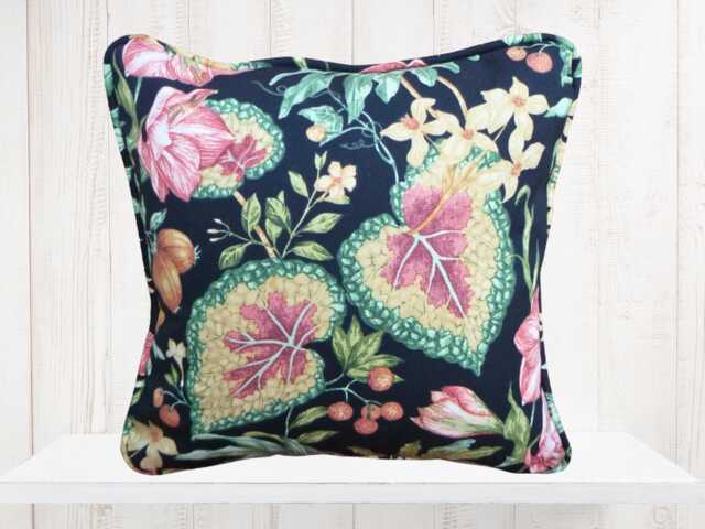 Floral Outdoor Pillow Cover - Pink Botanical Motif - image 1