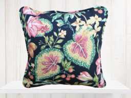 Floral Outdoor Pillow Cover - Pink Botanical Motif - thumbnail 1