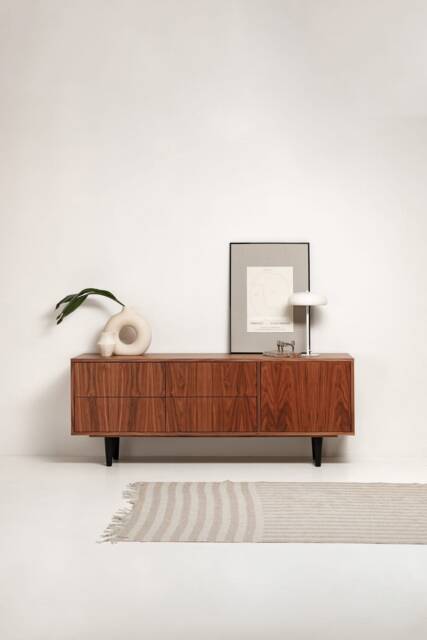 "Sideboard, Tv Cabinet, Stand Walnut Veneer 4 Drawers & Doors ""Veronica" - image 1