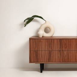 "Sideboard, Tv Cabinet, Stand Walnut Veneer 4 Drawers & Doors ""Veronica" - thumbnail 3