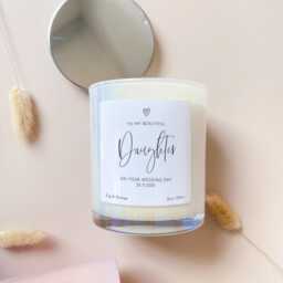 Bride Candle Gift From Mum On Your Wedding Day For Daughter Personalised Scented Bridal Shower Hen Party Keepsake - thumbnail 2