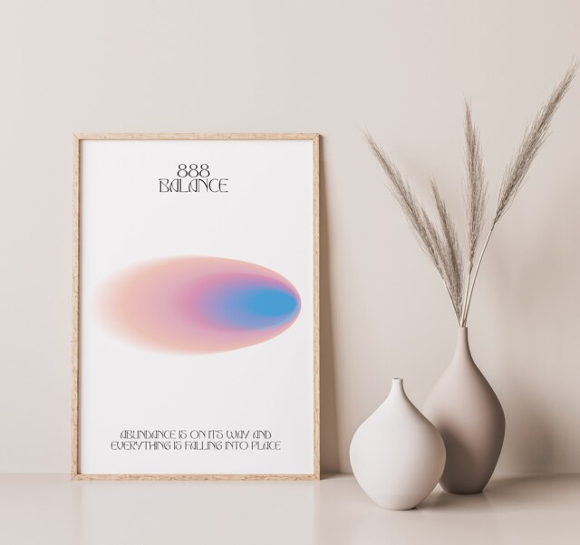 Angel Number 888 Gradient Print Aura Energy Spiritual Art - image 1