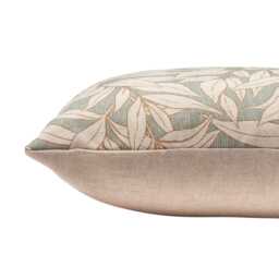 Willow Leaves Cushion Cover in Duck Egg Blue. Organic Linen-Blend Fabric. Botanical Nature-Inspired Print. 17x17 - thumbnail 2