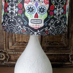 Mexican Day Of The Dead Lampshade, Lamp Shade, Shabby Chic, Gothic Skull, Free Gift - thumbnail 3