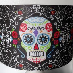 Mexican Day Of The Dead Lampshade, Lamp Shade, Shabby Chic, Gothic Skull, Free Gift - thumbnail 2