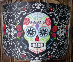 Mexican Day Of The Dead Lampshade, Lamp Shade, Shabby Chic, Gothic Skull, Free Gift - thumbnail 1