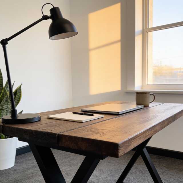 Solid Wood Handmade Rustic Office Desk Reclaimed - image 1