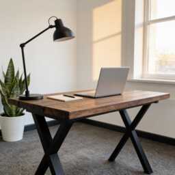 Solid Wood Handmade Rustic Office Desk Reclaimed - thumbnail 2