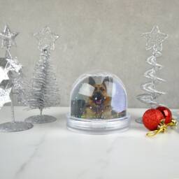Personalised Christmas Snow Globe Glitter Photograph Frame, New Baby, 2025 Photo Memories Gift, Newborn Grandparent Gift - thumbnail 4