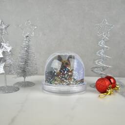 Personalised Christmas Snow Globe Glitter Photograph Frame, New Baby, 2025 Photo Memories Gift, Newborn Grandparent Gift - thumbnail 2