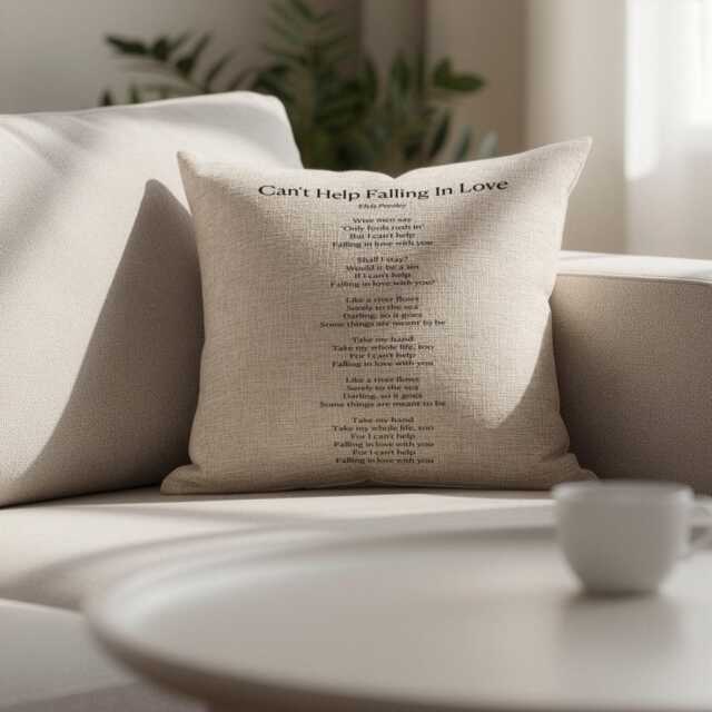 First Dance Song Lyrics On Linen Cushion For 4Th Or 12Th Anniversary Gift - image 1