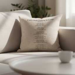 First Dance Song Lyrics On Linen Cushion For 4Th Or 12Th Anniversary Gift - thumbnail 1