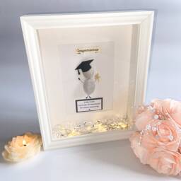 Graduation Congratulations University Personalised Pebble Art Picture Frame Graduation 2025 Class Of UK - thumbnail 1