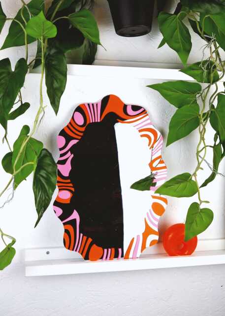 Pink & Orange Marbling Wavy Mirror - image 1