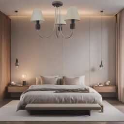 Chocolate Leather Effect 3-Arm Pendant Light With Coolie Shades - Ambient Dining Room Lighting - thumbnail 3