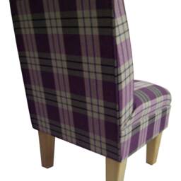 Bedroom Chair On Wooden Beech Coloured Legs - Kintyre Grape Tartan Fabric - thumbnail 3