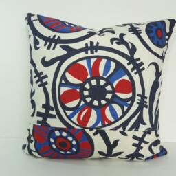 Red, White & Blue Decorative Pillow Cover 18x18 Cotton Cushion - thumbnail 3