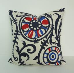 Red, White & Blue Decorative Pillow Cover 18x18 Cotton Cushion - thumbnail 1