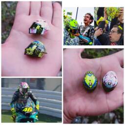 Handcrafted Moto Gp Racing Legend Inspired Mini Helmets With Display Stand , Home Decor, Mancave Xmas Christmas - thumbnail 3