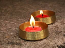 Handmade Brass Tea Light Holder Set - Solid Votive Candle Decor - thumbnail 1